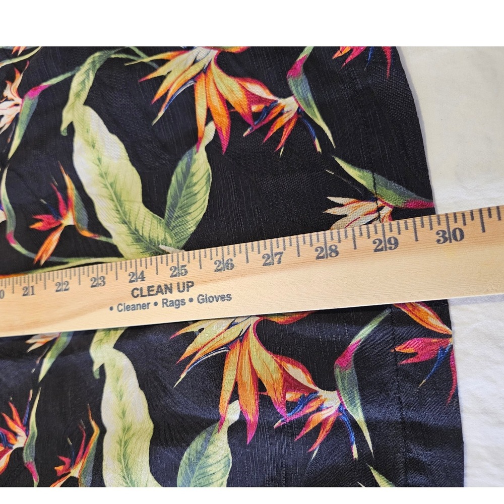 Tommy Bahama Mens Lg Silk Bird of Paradise Floral Camp Shirt Black Original Fit - Picture 7 of 7